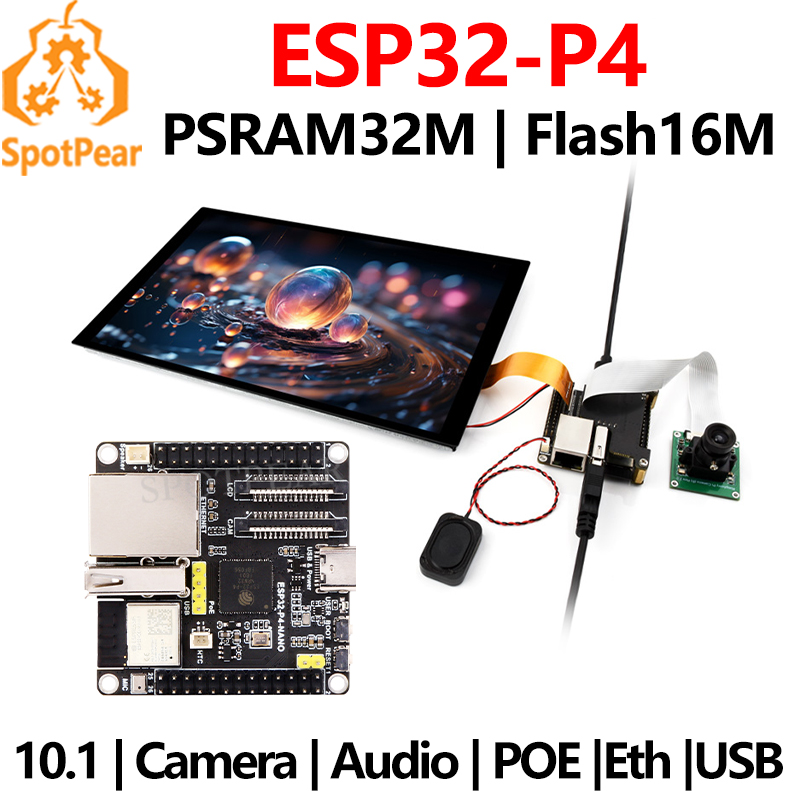 Esp32 P4 - ESP32-P4-NANOインチMipicsiカメラ,RISC-V,wifi6,USB,rj45,イーサネット,poe,オーディオブザー,開発ボード,10.1
