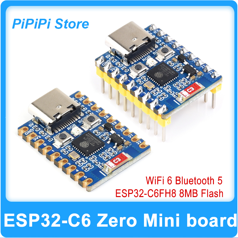 Esp32 Wifi Bluetooth Module - ESP32-C6 ゼロスーパーミニ開発ボード、ESP32-C6FH8 ベース、8MB フラッシュメモリ、2.4G セラミックアンテナ、WiFi 6、Bluetooth