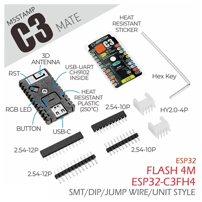 AS95-ESP32-C3 開発ボード M5stamp C3 - Esp32 Wifi Bluetooth Module のレビューと価格